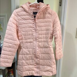 Lands End Pink Quilted Hooded Jacket
